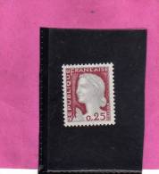 FRANCE FRANCIA 1960 MARIANNE DECARIS MARIANNA CENT. 25c 0.25f MNH - 1960 Marianne Of Decaris