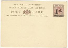 Turks & Caicos Islands 1890 Overprinted Uprated Postal Stationery Correspondence Card - Turks E Caicos