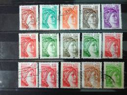 FRANCE Lot Sabine De Gandon. 15 Timbres. Oblitéré. 1978/81. - 1977-1981 Sabine Of Gandon