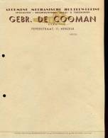 Factuur Blanco Houtbewerking Gebr. De Cooman - Herzele - 1900 – 1949