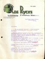Factuur Brief Lettre Meubelfabriek A. De Rycke - Sint Niklaas Waas 1935 - 1900 – 1949