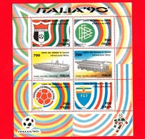 Nuovo - MNH - ITALIA - 1990 - Coppa Calcio - BF - 700 L. × 6 - Colori E Stemmi Di Emirati Arabi, Germania Occiden - Blocs-feuillets