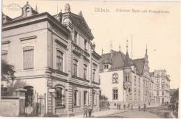 Döbeln Er Bank U Post Gebäude Spielende Kinder Eingangsschild Ungelaufen Doebeln Um 1905 - Doebeln