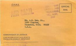 O.H.M.S. Enveloppe To USA  Endorsed «P.M.G. Department / OFFICIAL PAID / Melbourne - Brieven En Documenten
