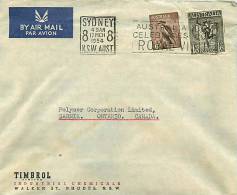 1954 Airmail Letter To Canada  SG 223a, 190 - Lettres & Documents