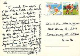 Airmail Postcard  To USA  Sports Series: 90c  Soccer, 5c Kayaking And Canoeing - Lettres & Documents