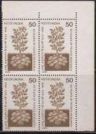 India MNH 1985, Block Of 4, Potato Research, Science, Chemistry., Plant, - Blocs-feuillets