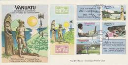 Vanuatu 1983 World Communication Year Souvenir Sheet  FDC - Vanuatu (1980-...)