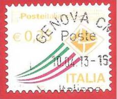 ITALIA REPUBBLICA USATO  - 2013 - Posta Italiana - Serie Ordinaria - € 0,25 - 2011-20: Usados