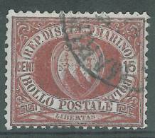 San Marino - 1892/94 15c Carmine - Gebraucht