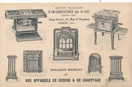 PARIS - Société D'Incandescence Par Le Gaz - Appareils De Cuisine Et De Chauffage - Rue St Fargeau - District 20