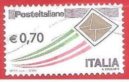 ITALIA REPUBBLICA USATO  - 2013 - Posta Italiana - Serie Ordinaria - € 0,70 - 2011-20: Usados