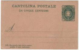 Italy 1889 Postal Stationery Correspondence Card - Postwaardestukken