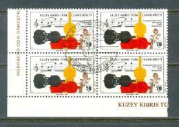 1984 NORTH CYPRUS VISIT OF THE GERMAN NURNBERG CHAMBER ORCHESTRA BLOCK OF 4 MNH ** CTO - Neufs