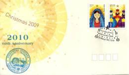 AUSTRALIA FDC CHRISTMAS WOMAN CHILD PAINTING SET OF 2 STAMPS O/P PHILATELIC DATED 02-11-2009 CTO SG? READ DESCRIPTION !! - Covers & Documents
