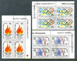 1984 NORTH CYPRUS LOS ANGELES OLYMPIC GAMES BLOCK OF 4 MNH ** CTO - Neufs