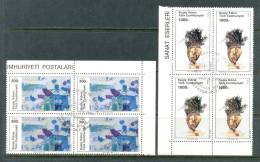 1990 NORTH CYPRUS ARTS BLOCK OF 4 MNH ** CTO - Unused Stamps