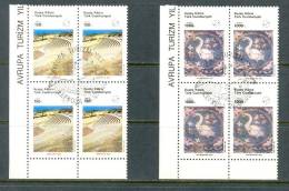 1990 NORTH CYPRUS EUROPEAN TOURISM YEAR BLOCK OF 4 MNH ** CTO - Unused Stamps