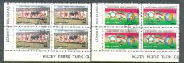 1990 NORTH CYPRUS FIFA WORLD CUP ITALIA '90 FOOTBALL SOCCER BLOCK OF 4 MNH ** CTO - Neufs