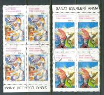 1991 NORTH CYPRUS ARTS BLOCK OF 4 MNH ** CTO - Neufs