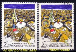 France - Yvert N° 2395b Neuf ** (MNH) - Variété Tour Eiffel Jaune (voir Scan & Descript) - Unused Stamps