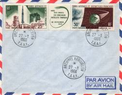 Taaf Archipel Des Kerguelen Fusee Et Satellite A1 Lettre Du 27/3/1966 - Altri & Non Classificati