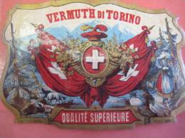 1 étiquette  C1870 -  SUISSE VERMUTH Di Torino Impr. G. NISSOU 44 - Mouton, Les Alpes  ( Sheeps Mountain) VERMOUTH - Alcohols & Spirits