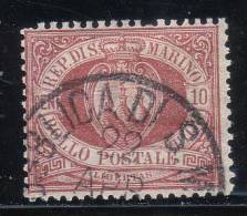 Repubblica Di San Marino - 1894 - 10 C. Rosso Bruno (o) - Oblitérés