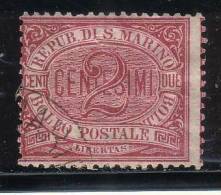Repubblica Di San Marino - 1894 - 2 C. Carminio (o) - Used Stamps