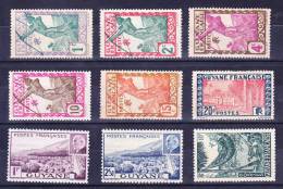 Guyane   N°109 - 110 - 111 - 113 - 114 - 132 - 172 - 173 - 201  Neufs Sans Gomme    (9 Valeurs) - Unused Stamps