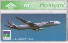 TARJETA DE REINO UNIDO DE UN AVION A-340 (AVION-PLANE) - BT Thematic Civil Aircraft Issues