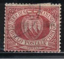 Repubblica Di San Marino - 1892 - 15 C. Carminio Bruno (o) - Used Stamps