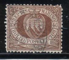 Repubblica Di San Marino - 1892 - 40 C. Bruno (o) - Oblitérés
