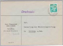 Heimat ZH Winterthur8 Wülflingen 1938-04-22 Portofreiheit-Brief Zu#14z Gr#829 3000Stk Kant.Pflegeanstalt Wülflingen - Vrijstelling Van Portkosten
