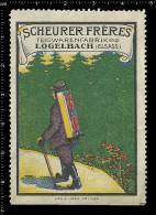 Old Original German Poster Stamp (advertising Cinderella,reklamemarke) Scheurer Freres Climbing Mountaineering Alpinist - Climbing