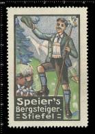 Old Original German Poster Stamp Cinderella Reklamemarke Speier Shoes Schuhe Climbing Mountaineering Alpinist - Climbing