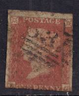 GB 1841 QV 1d Penny Red IMPERF Blued Paper ( K & G ) ( K696 ) - Used Stamps