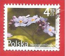 POLONIA - POLSKA - USATO - 2010 - Fiori E Frutti - Myosotis - 4,15 Zł - Michel PL 489 - Used Stamps