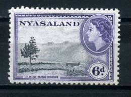 NYASALAND    1953     6d  Black  And  Violet    Perf  12     MH - Malawi (1964-...)