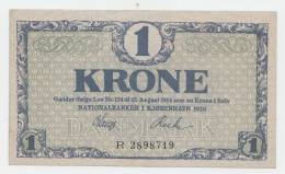 Denmark 1 Krone 1920 VF+ Crispy Banknote P 12e 12 E - Dänemark