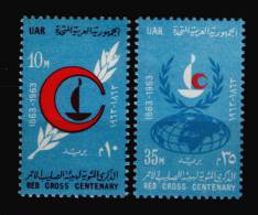 EGYPT / 1963 / CENTENARY OF RED CROSS / RED CRESCENT / OLIVE BRANCH / GLOBE / MNH /  VF - Ongebruikt