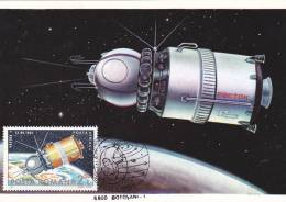 ESPACE, COSMOS, VOSTOK-1, CM, MAXICARD, CARTES MAXIMUM, 1985, ROMANIA - Russie & URSS