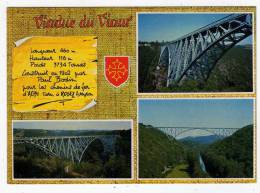 Carte Postale VIADUC DU VIAUR  DIVERS ASPECTS OUVRAGE Blason 1984 ALBI RODEZ TARN AVEYRON SNCF CHEMIN DE FER METALLIQUE - Ouvrages D'Art