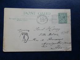 35/068   CP   TO  FRANCE  1916  TAXE - Covers & Documents