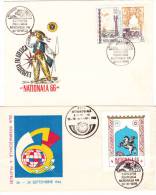 NATIONAL PHILATELIC EXPOZITION, 2 X SPECIAL COVERS, OBLIT. CONC., 1966, ROMANIA - Lettres & Documents