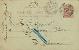 2 ENTIERS POSTAUX TYPE MOUCHON 10C ROUGE - Lots Et Collections : Entiers Et PAP