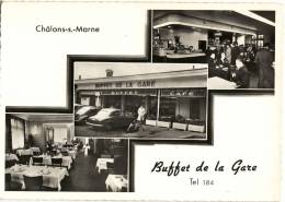 CHALON SUR MARNE  - Buffet De La Gare - Très Belle Carte. CPM Dentelée. - Châlons-sur-Marne