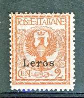 Lero, Isole Egeo 1912 SS 57 N. 1 C. 2 Rosso Bruno MH - Egée (Lero)