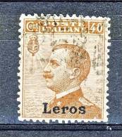 Lero, Isole Egeo 1912 SS 57 N. 6 C. 40 Bruno USATO - Egée (Lero)