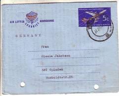 GOOD SOUTH AFRICA Aerogramme 1965 To GERMANY - Briefe U. Dokumente